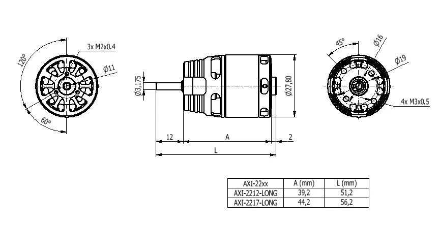 Axi 2212/34 V2 Long 700 RPM/V 59g Outrunner 5 Axi 2212/34 V2 Long 700 RPM/V 59g Outrunner - Image 3