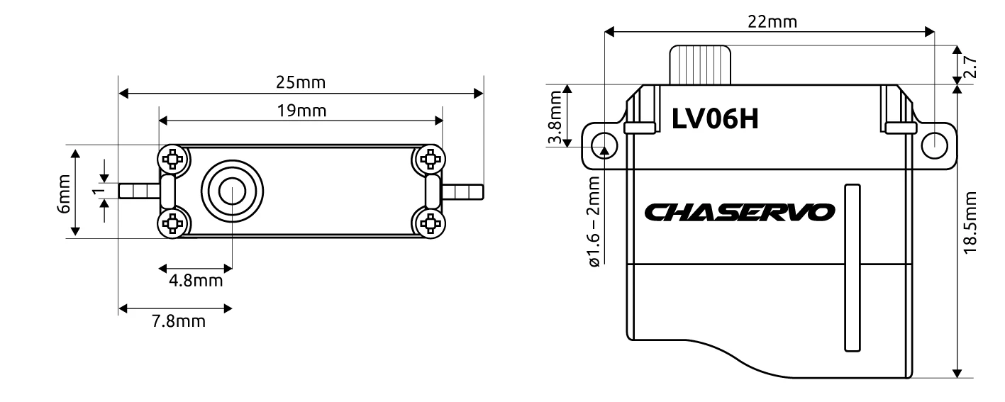 CHA LV06H WING Servo - 1.7Kg.cm 0.06s 5.8g 6mm 5 CHA LV06H WING Servo - 1.7Kg.cm 0.06s 5.8g 6mm - Image 3