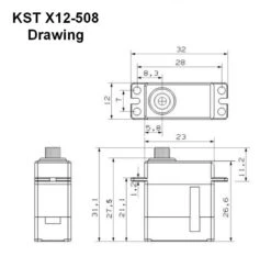 KST X12-508Servo - 6.2Kg.cm 0.07s 20.5g 12mm -Kids Toys Shop kst x12 508 servo 6 2kg cm 0 07s 20 5g 12mm 50