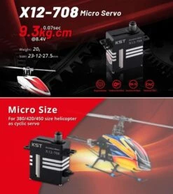 KST X12-708 Brushless Servo - 9.3Kg.cm 0.07s 21.3g 12mm -Kids Toys Shop kst x12 708 brushless servo 9 3kg cm 0 07s 21 3g 12mm 100