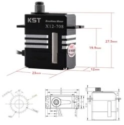 KST X12-708 Brushless Servo - 9.3Kg.cm 0.07s 21.3g 12mm -Kids Toys Shop kst x12 708 brushless servo 9 3kg cm 0 07s 21 3g 12mm 70