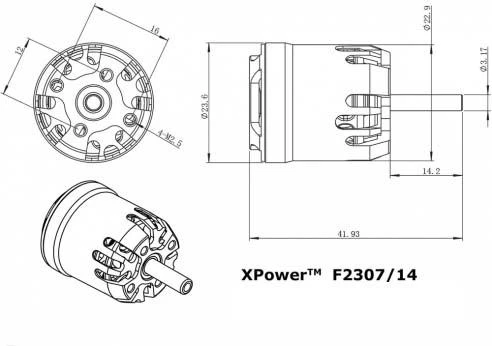 XPower F2307/14 F5K 3650 RPM/V 27g Cased Outrunner 7 XPower F2307/14 F5K 3650 RPM/V 27g Cased Outrunner - Image 5